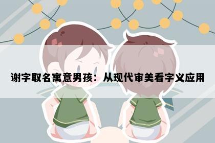 谢字取名寓意男孩:从现代审美看字义应用