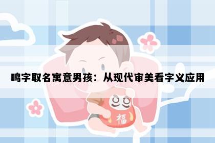 鸣字取名寓意男孩：从现代审美看字义应用