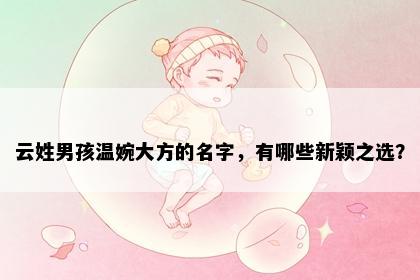 云姓男孩温婉大方的名字，有哪些新颖之选？