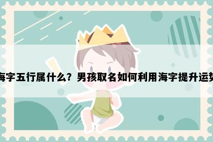 海字五行属什么？男孩取名如何利用海字提升运势