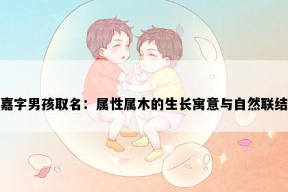 嘉字男孩取名：属性属木的生长寓意与自然联结