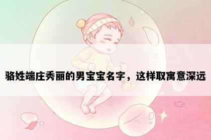 骆姓端庄秀丽的男宝宝名字，这样取寓意深远