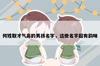何姓取才气高的男孩名字，这些名字超有韵味