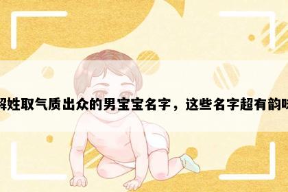 解姓取气质出众的男宝宝名字，这些名字超有韵味