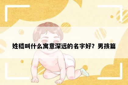 姓嵇叫什么寓意深远的名字好？男孩篇