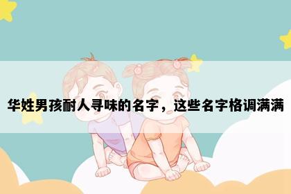 华姓男孩耐人寻味的名字，这些名字格调满满