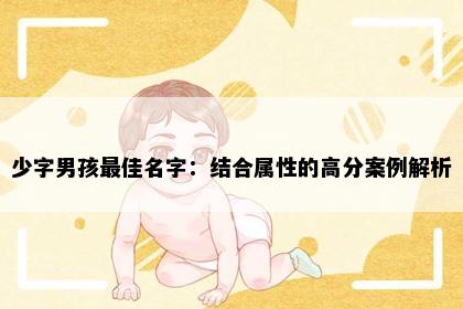 少字男孩最佳名字：结合属性的高分案例解析