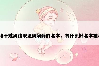 想给干姓男孩取温婉娴静的名字，有什么好名字推荐？